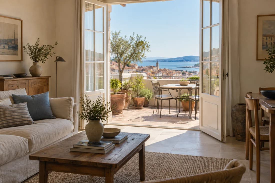 Un balcon sur le Sud, Sète — bien fictif illustré