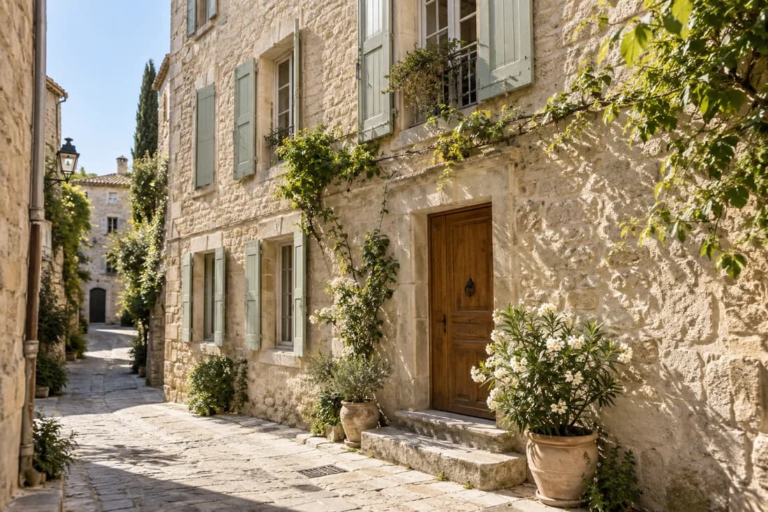 La pierre et la lumière, Pézenas — bien fictif illustré